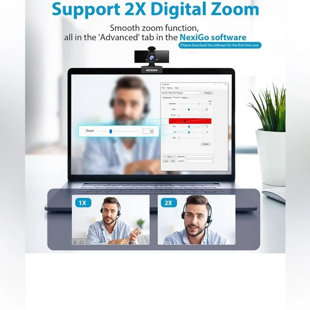 NexiGo N660 1080P Business Webcam • Dual‎ Microphone & Privacy Cover